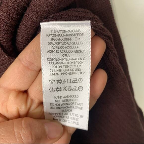 Free People tunic criss cross red burgundy sweater XS - Picture 6 of 6